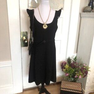 L' AGENCE Little Black Dress with ruffled cap sleeves, Size 8